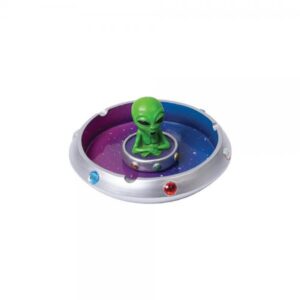Cenicero de poliresina Alien in Flying Saucer | 6"