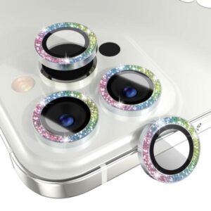 Temperado / Vidrio Camara Aro individual Glitter Rainbow iPhone 13 pro