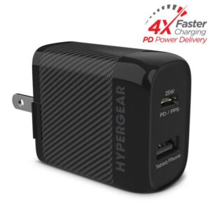 Adaptador rápido de pared USB-C PD SpeedBoost 25 W + 12 W con PPS