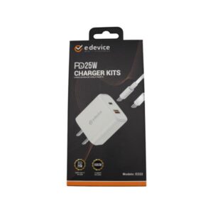 Cargador Casa e-device ED22 PD+QC 3.0 tipo C a tipo C 25W