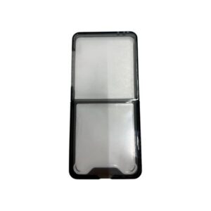 Estuche Transparente Borde Color Samsung Z Flip 7 Negro