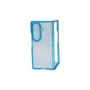Estuche Transparente Borde Color Samsung Fold 7 Azul