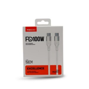 Cable PD RECCI 120w Tipo C a Tipo C RS22CC Blanco