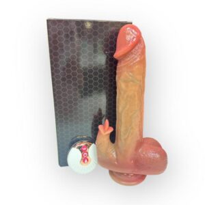Dildo realista TM003 con bolas, eje femenino y vibrador