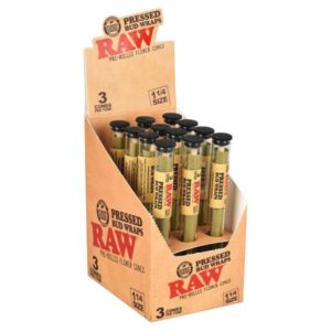 Cono RAW Preenrollados Bud Wrap / 1 1/4 (3 Conos)(12 x Caja)