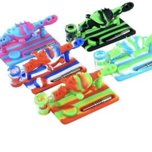 Kit 4 en 1 Nectar Collector + Pipa + Dabber + Stash Silicon Tortuga