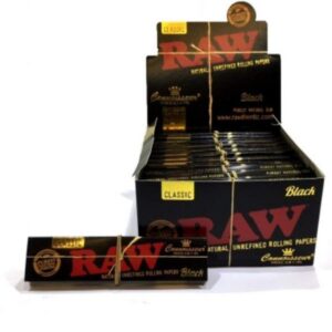 Boletas RAW Black Connoisseur King Size Slim + Filtro / 24 x Caja