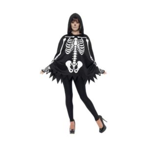 Disfraz/Traje de Mujer Adulto Poncho de Esqueleto