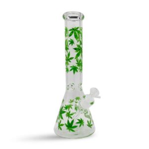 Bong de Vidrio Hojas de Weed 10"