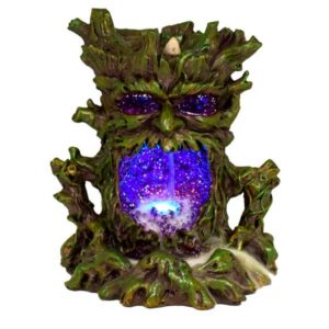 Quemador de incienso Tree Man Backflow con luces LED - 6"